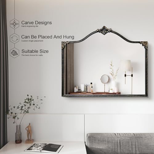 HEBOIX Black Vanity Mirror 47 x 20 Wall Decor