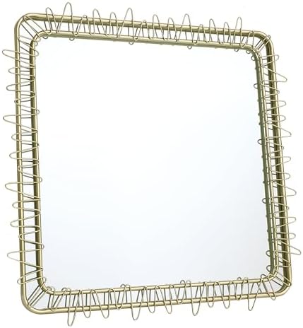 LuxenHome 30 Gold Square Wall Mirror for Bathroom