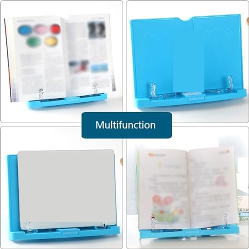 Adjustable Book Stand for Cookbooks and Textbooks - Pink Green
