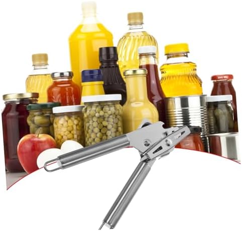 SHOWERORO Silver Manual Can Opener with Lid Lifter