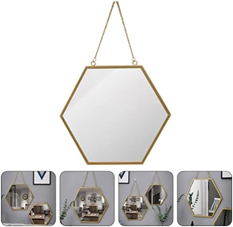 ULTNICE Round Antique Metal Glass Wall Mirror