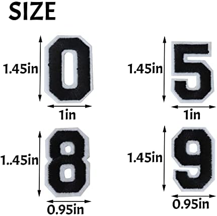 40 Pieces Black Embroidered Number Patches for DIY Clothes Accessories