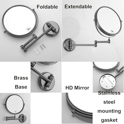 8 Double-Sided Magnifying Mirror with 360 Swivel Wall Mounted