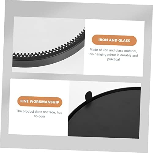 BUGUUYO Round Black Metal Wall Mirror for Bathroom