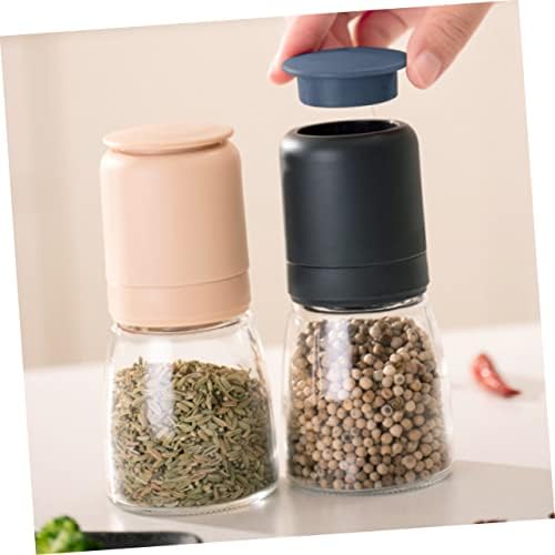 COLLBATH 150ml Glass Pepper Salt Set with Manual Grinder and Storage Bottle