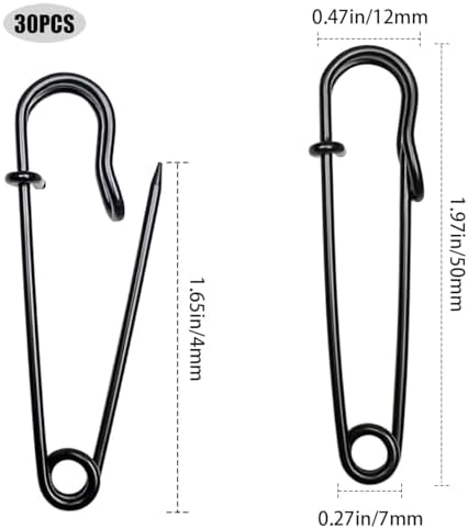30 Pcs Large Safety Pins 2 Inch Heavy Duty Blanket Pins