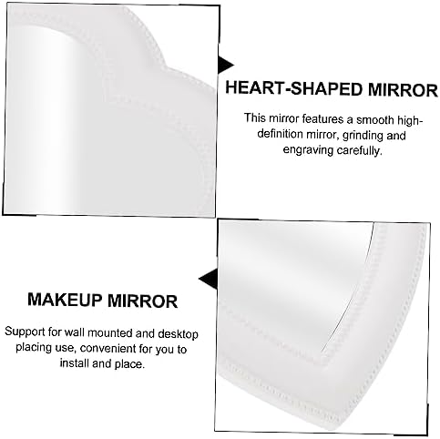 Heart-Shaped Makeup Mirror Wall or Table Mount Decor