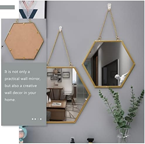 ULTNICE Round Antique Metal Glass Wall Mirror