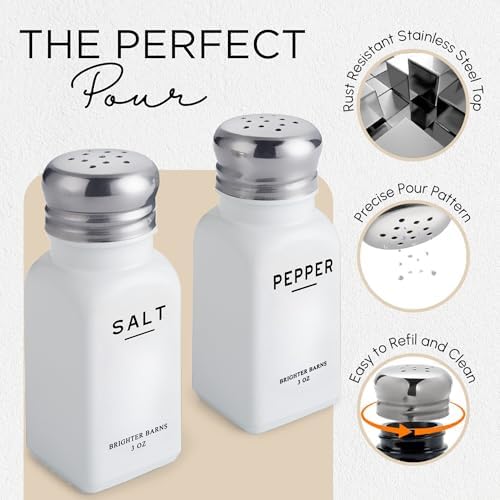 Brighter Barns White Salt Pepper Shakers Set