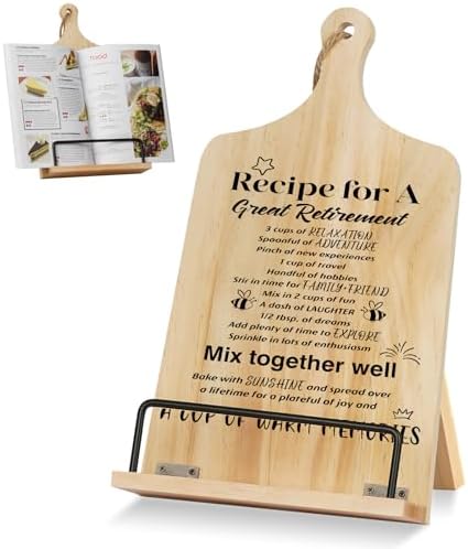 Funistree Cookbook Stand - Unique Retirement Gift for Women