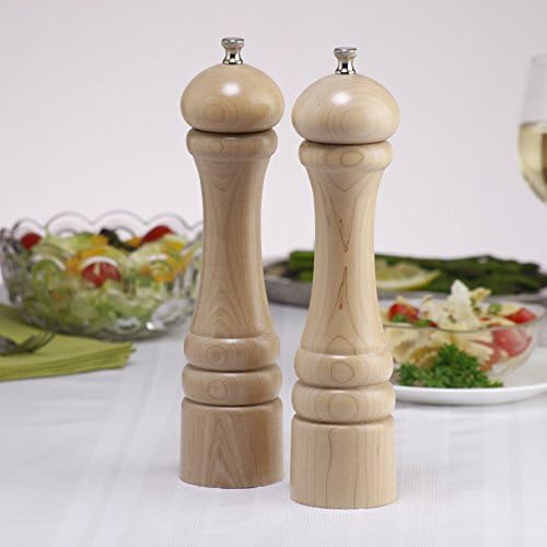 Chef Specialties 10 Inch Pepper Salt Mill Set - Natural - Made in USA 1