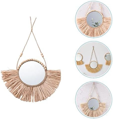 Beavorty Vintage Rattan Round Wall Mirror 1