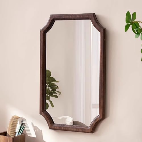 Vintage Solid Wood Bathroom Mirror 345 x 19CM Wall Mounted