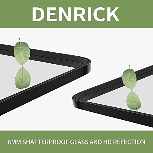 DENRICK 30x40 Black Square Mirror for Bathroom