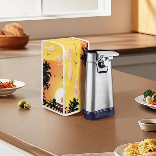 Yuresuaet Beach Sunset Can Opener Cover with Dust Protection Polyester Anti-Fingerprint