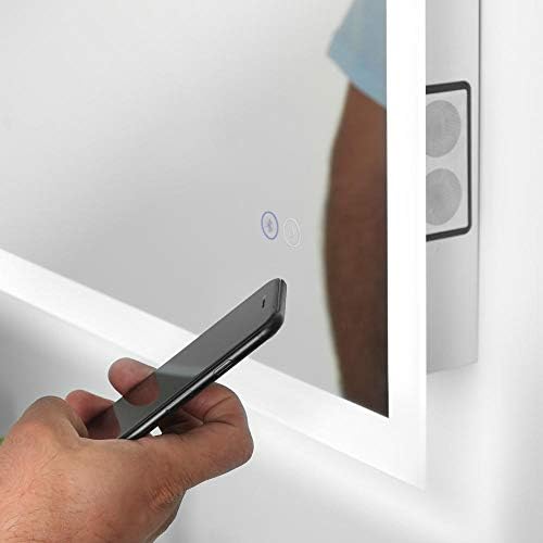 Homewerks LED Mirror with Bluetooth Speakers Frameless Vanity