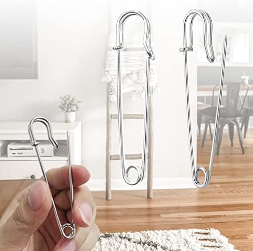 Urmspst 30pcs Large Safety Pins Silver Heavy Duty