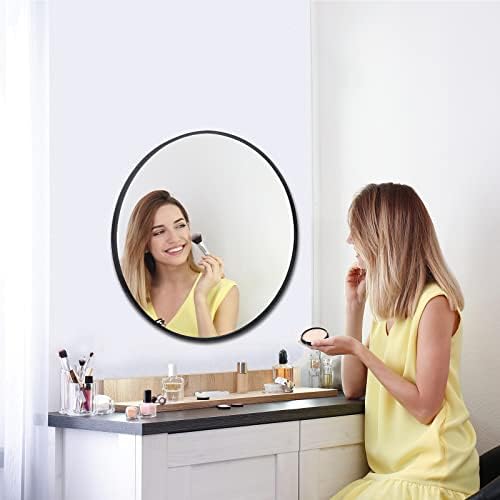 Smartxchoices 24 Inch Round Mirror with Metal Frame