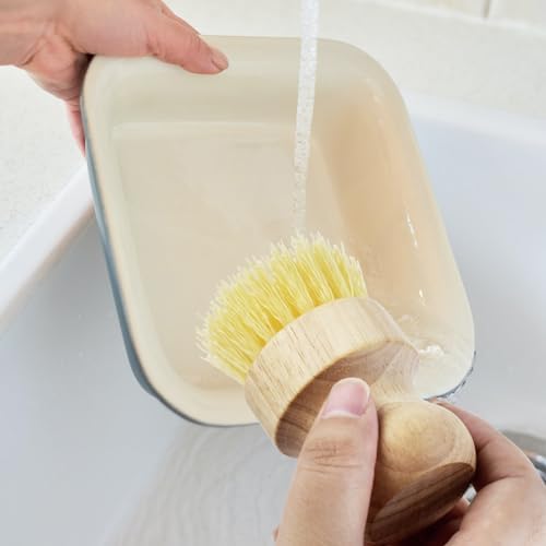 Yuntop 2 Pcs Dish Brush Wood Dishes Scrub Brush Kitchen Cleaning Set