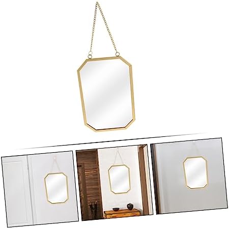 WOONEKY Gold Finish Wall Mounted Vanity Mirror