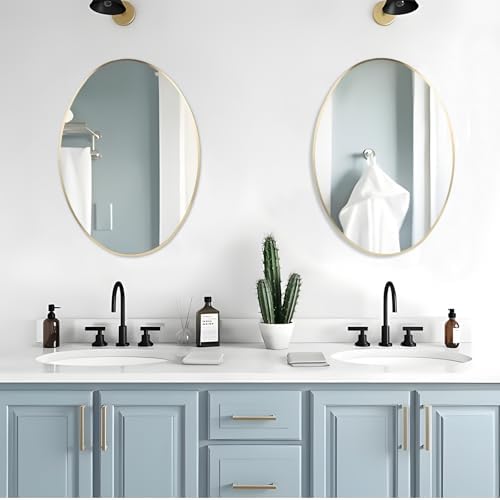 FARMER Gold Oval Mirror 22x30 Wall Decor