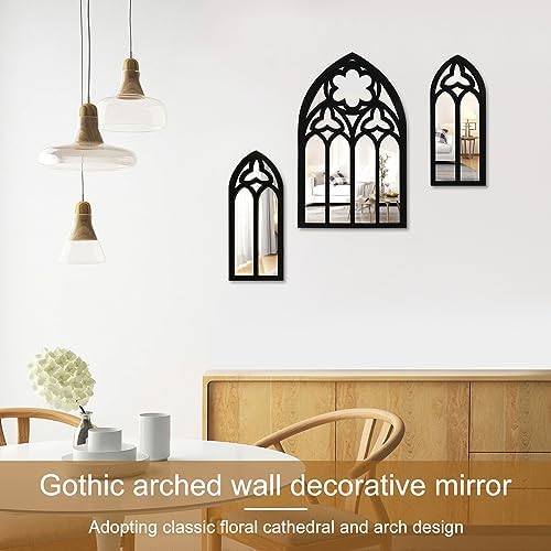 3Pcs Gothic Wall Mirror Set for Home Decor