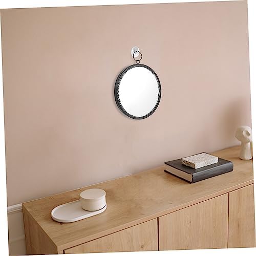 Ciieeo Rustic Round Wall Mirror for Bathroom and Bedroom