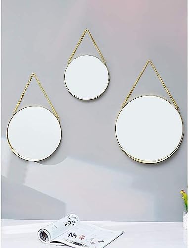 Bleslin 20cm Round Wrought Iron Bathroom Mirror with Rotating Double-Sided Design