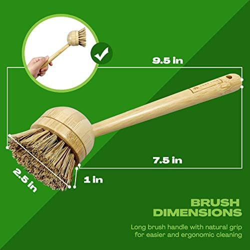 June Lily Long Coconut Dish Brush - Vegan Compostable