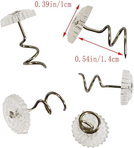 50 Pack White Twist Pins with Clear Heads