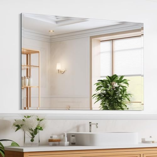 Frameless Mirror 12x20in Wall Mount Shatterproof Polished Edge