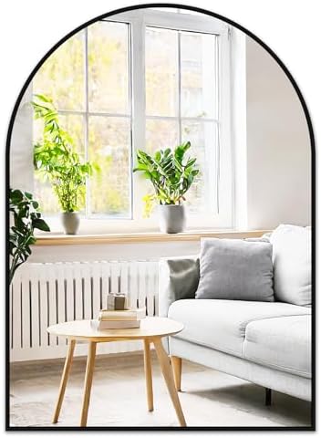 Fabuday Large Black Arched Wall Mirror 30x40