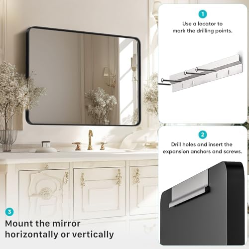 COZIFURNI 22x30 Black Vanity Mirror 1