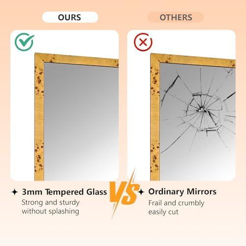 DUQIMO Rustic Wood Framed Vanity Mirror 20x30 Inch 1