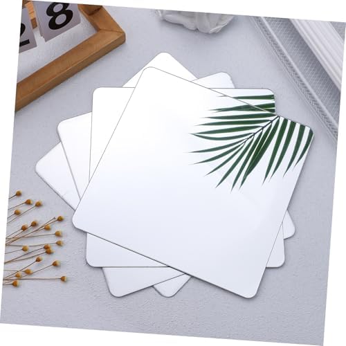 4 Self-Adhesive Square Mirrors 20x20cm Black Wall Mirror Tiles No Tools Needed