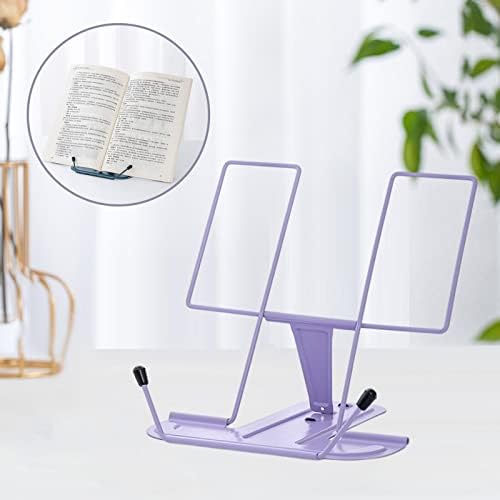 Versatile Metal Cookbook Stand with Tablet Holder - Violet