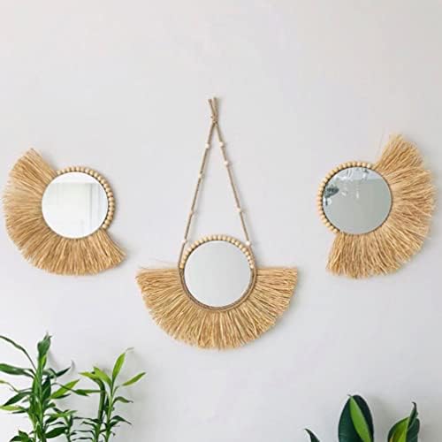 Beavorty Vintage Rattan Round Wall Mirror 1