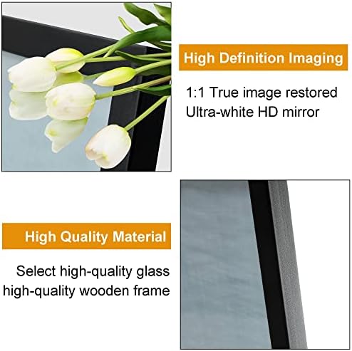 CNANXU Full Length Mirror 48x14 Black Aluminum Frame