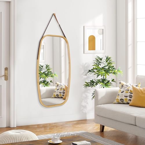 AAZZKANG 39x18 Inch Rustic Wall Mirror with Wood Frame 1
