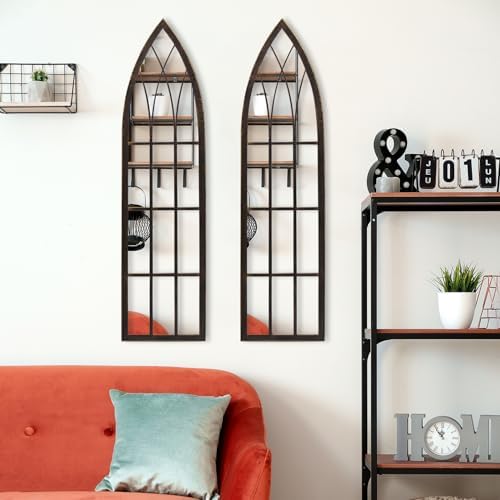 Eastwell Large Arched Window Mirror Farmhouse Decor