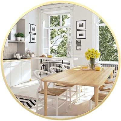 30 Inch Gold Round Mirror for Home Decor