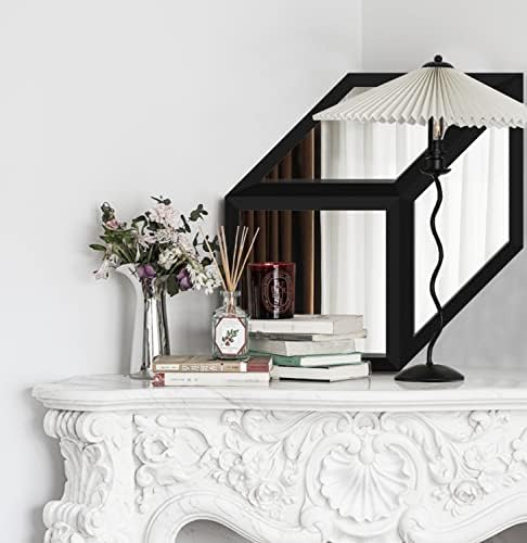H-A 10x10 Inch Wall Mirror Set of 3 Black
