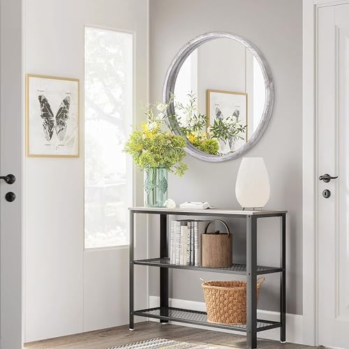 JJUUYOU 20 Inch Rustic White Round Wall Mirror 1
