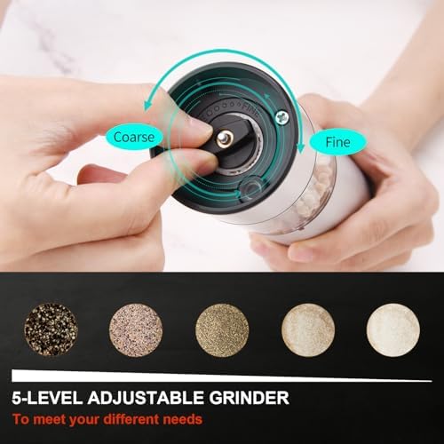 SOENGLYUN Rechargeable Salt Pepper Grinder Set With LED Light
