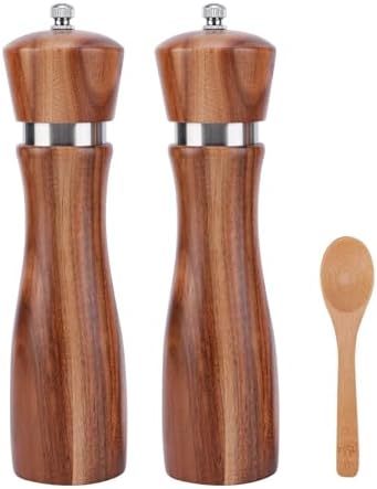 Powstro Wooden Salt and Pepper Grinder Set