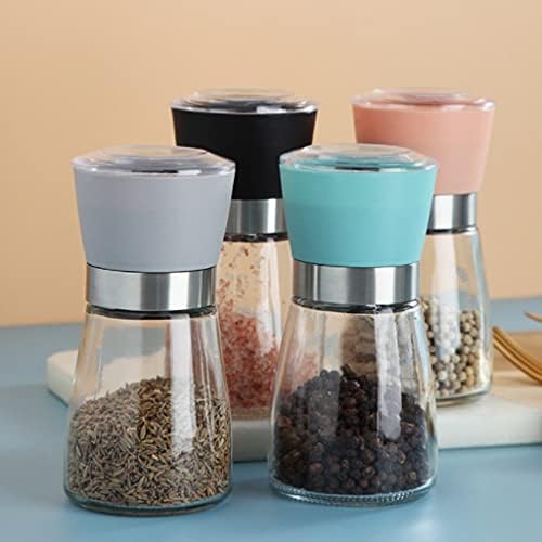 LEIXIUSM Refillable Pepper Mill Salt and Pepper Grinder Pink