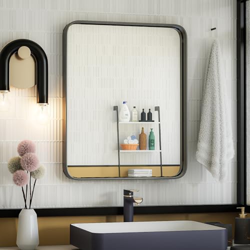 ISKM Black Framed Mirror 20x16 Wall Decor
