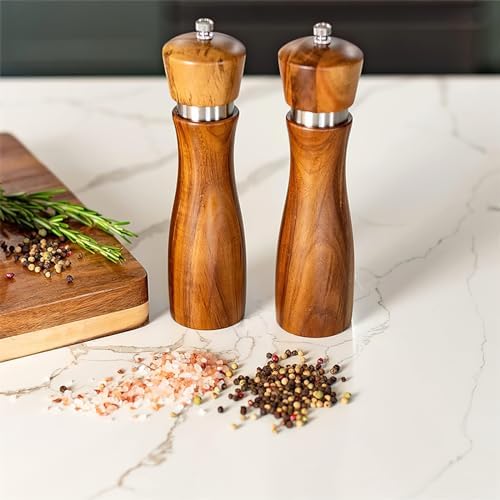 Powstro Wooden Salt and Pepper Grinder Set