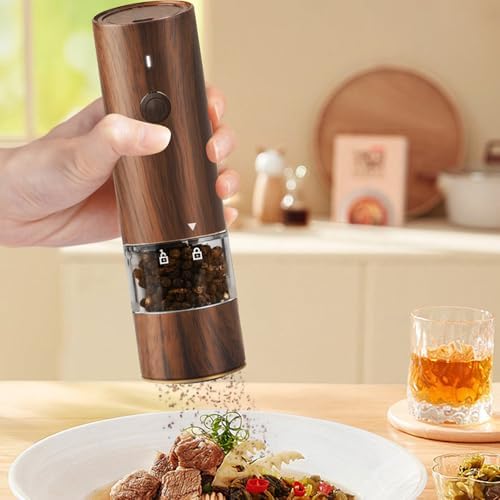 SOONHUA Rechargeable Salt Pepper Mill Set with LED Light