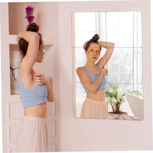 4 Pack Self Adhesive Mirror Tiles Black 20x20cm for Wall Decor